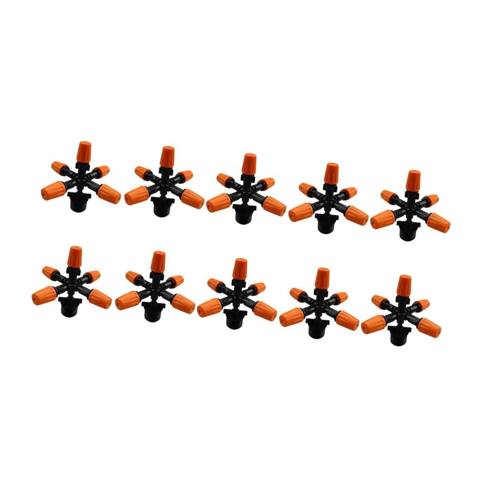10Pcs Garden Water Sprinkler 360° Rotating Thread Five Head for Balcony Yard