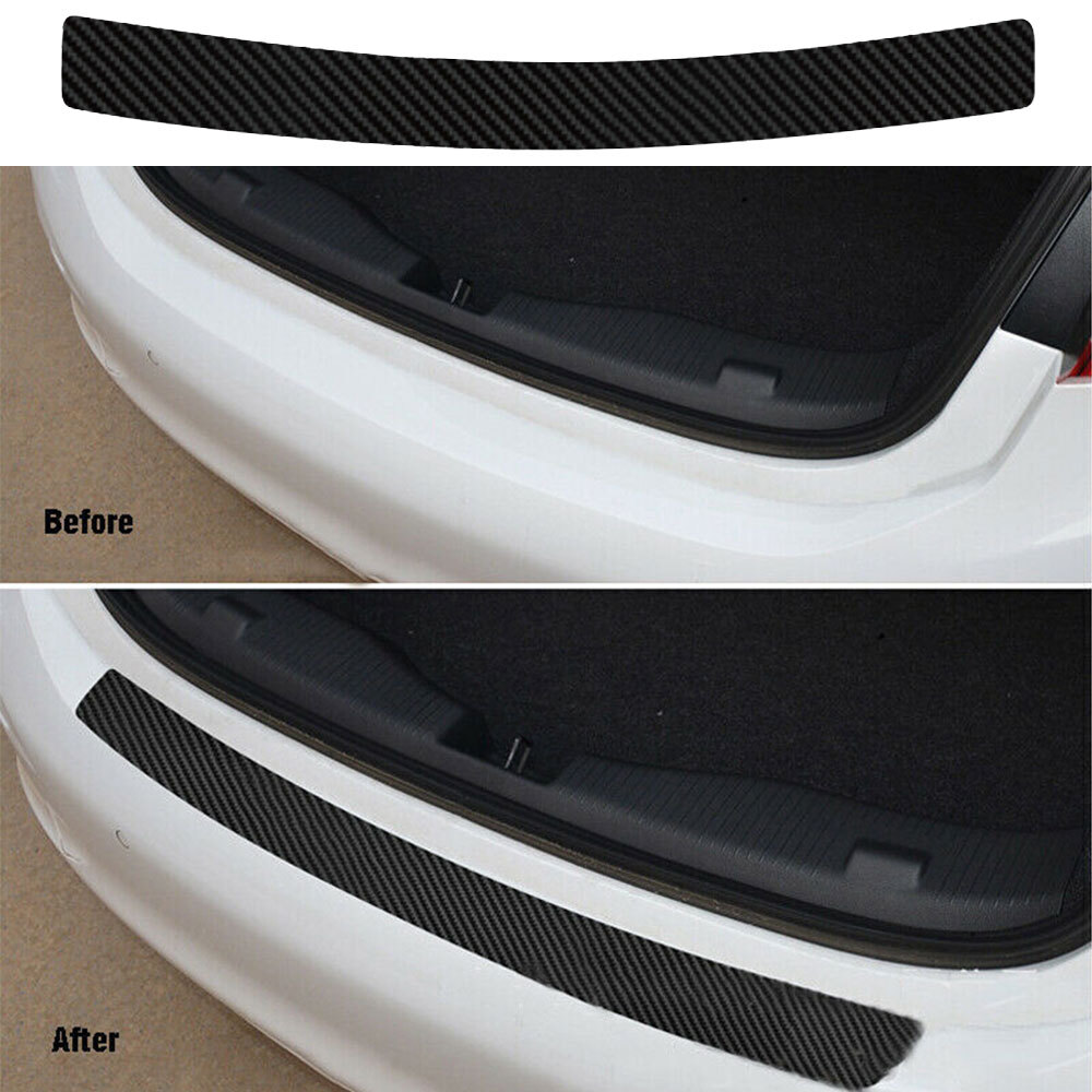 Car Bumper Guard Rear Trim Protector Cover Plate Sill Trunk Rubber Pad Black