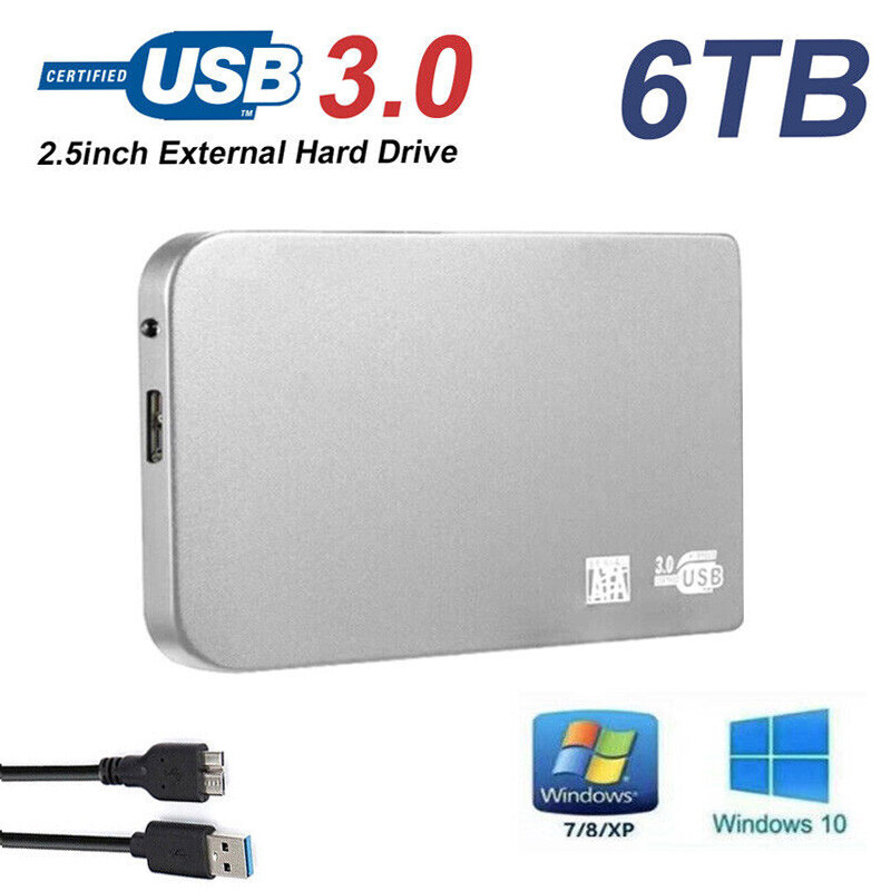 Portable 2.5inch Mobile Hard Drive Disk 6TB Mobile Storage Drive for Laptops US