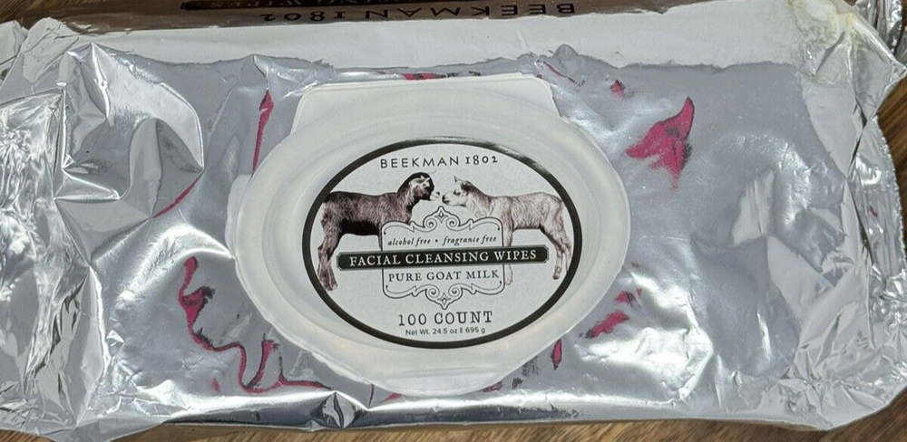 Beekman 1802 Pure Goat Milk Facial Cleansing Wipes 100 Count Fresh Gentle Skincare