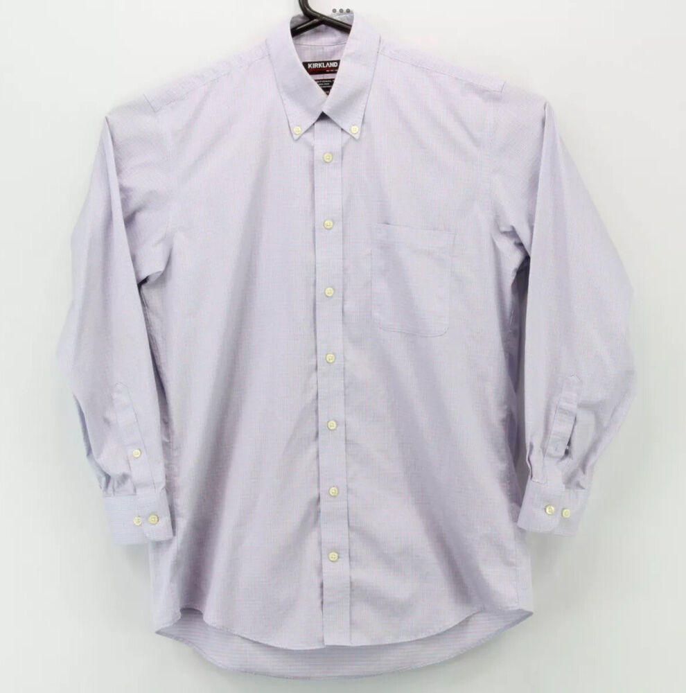 Kirkland Mens Button Down LS Shirt Size 15.5 ￼32 33 Multicolor Check
