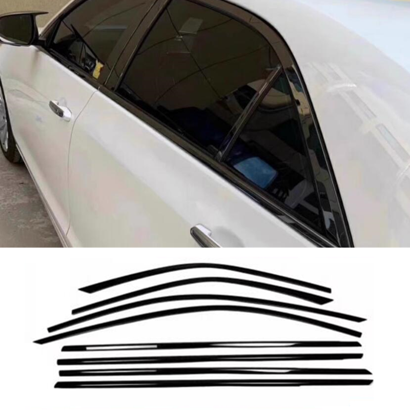 For Cadillac ATS 13-19 Black Seal Strip Car Door Window Trim Edge Molding Cover