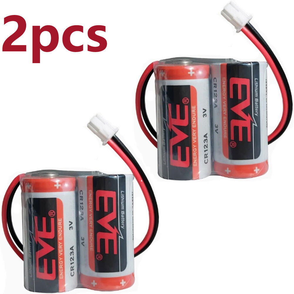 2X CR123A Pack 3.0V 1500mAh Non-rechargeable Li-ion Battery with White Plug