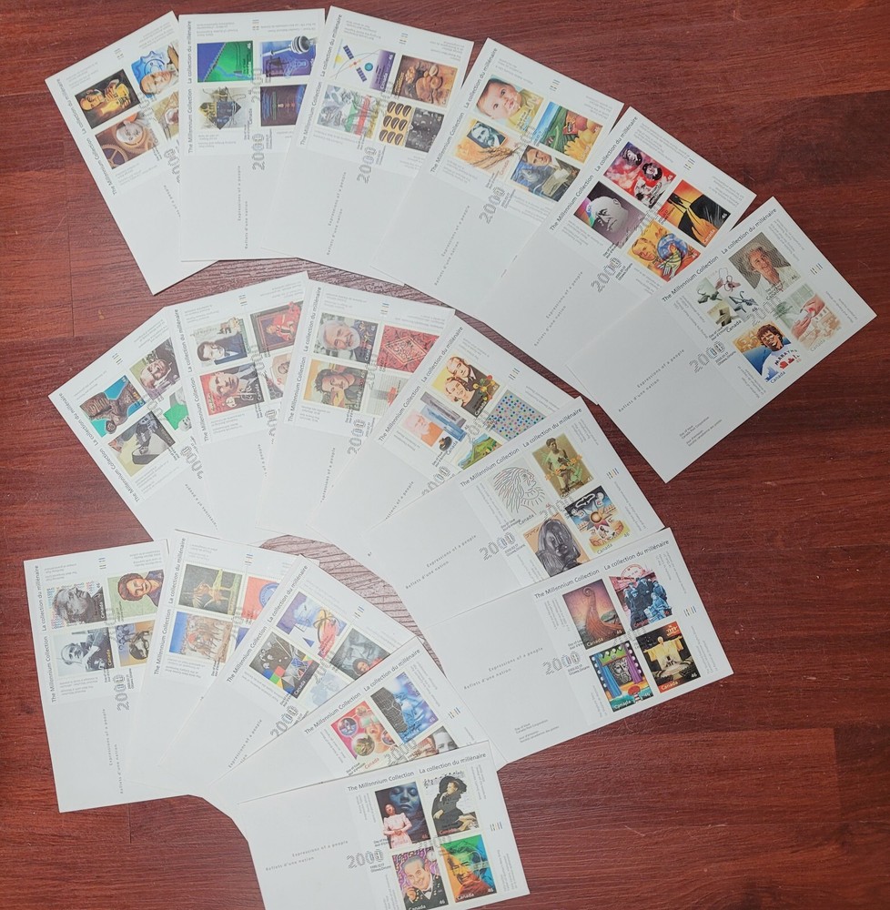 Canada 1999-2000 The Millennium Collection FDC of 17 covers Sc#1818-1834 Used