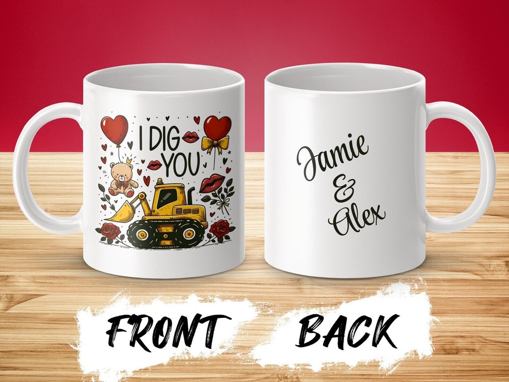 Personalized Valentine's Day Mug With Custom Names Cute 