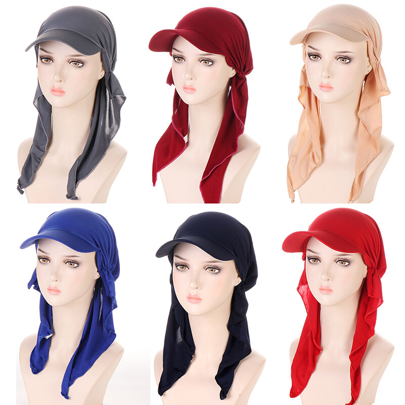 Fashion Headscarf Baseball Cap Turban Hat Sun Hats Sunshade Outdoor Brim wi