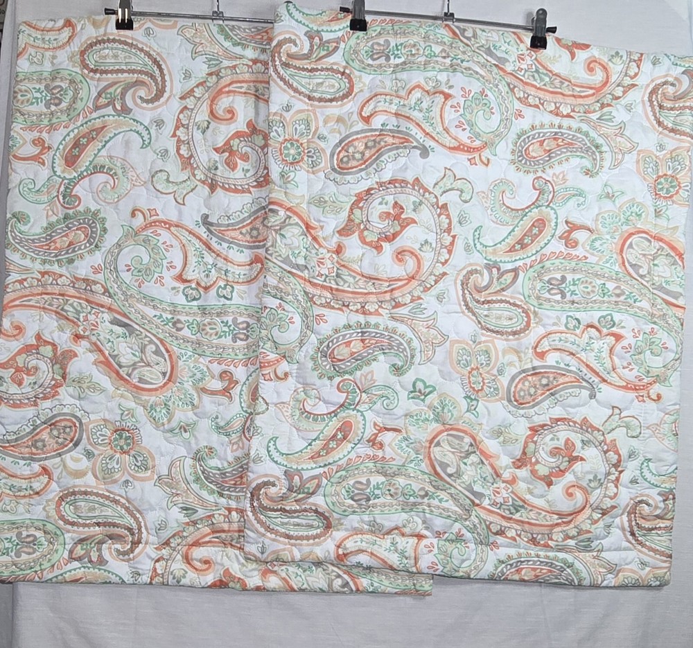 Turnstyles Home Accent Quilted Pillow Shams Bright Floral Paisley 2pc 20x26 Belk