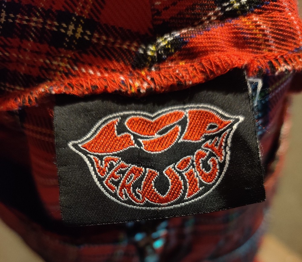 vintage lip service pants red plaid