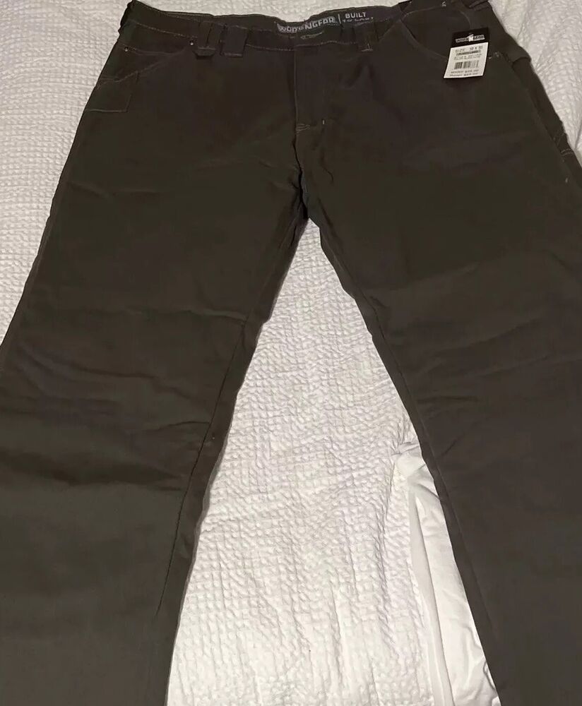 🔥NEW Mens 38x30 WORK’GEAR Relaxed Fit Fleece Lined Pants CLR Black Olive NWT 🎄