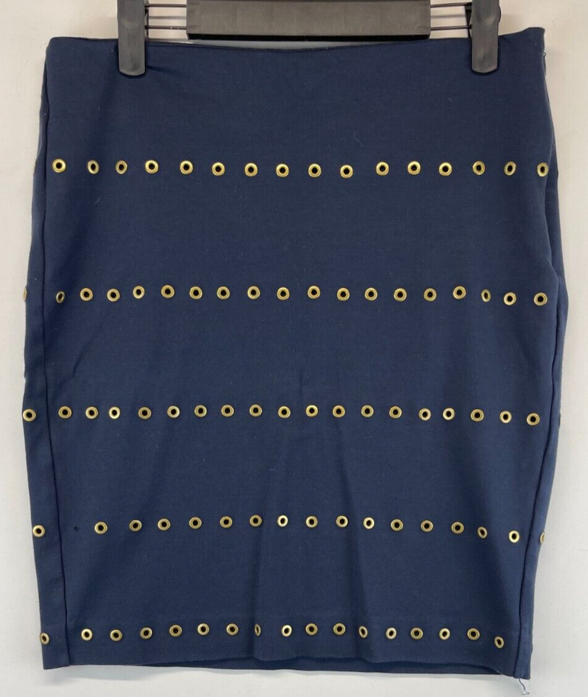 Women's Navy & Gold Eyelet Career Pencil Skirt Size 6 - Nautica Business Style