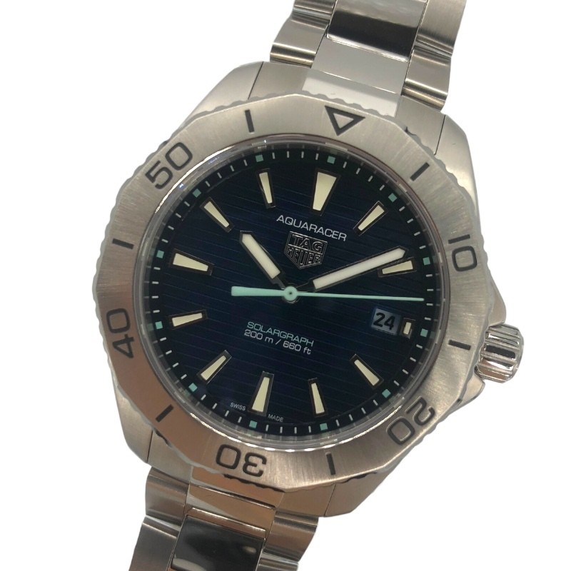 TAG Heuer Aquaracer 200 Solargraph Silver Blue Stainless Steel WBP1113 Watch