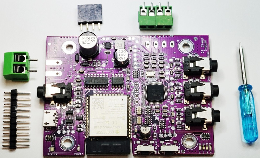 IPEM ESP32E ATM90E36 IoT Power Energy Monitor Board Home Automation 1-3 Phases-image