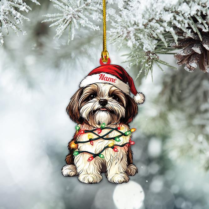 Shih Tzu Dog Christmas Lights Ornament  Shih Tzu Dog Christmas Ornament Gift