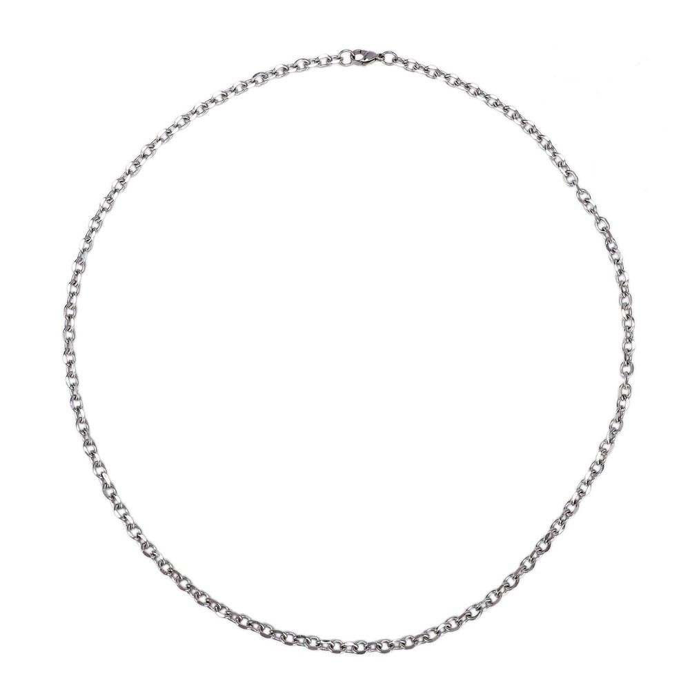 Jewelry necklace, stainless steel necklace, silver - width 5mm - length1004