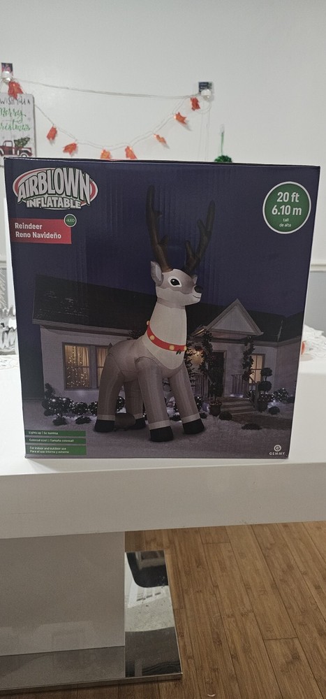 CHRISTMAS GIANT REINDEER  AIRBLOWN INFLATABLE YARD GEMMY 20FT TALL 2024 Version