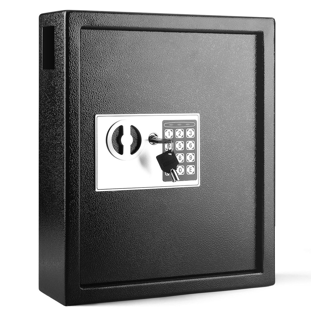 Wall Mount Key Box with Code Lock, 40-Key Cabinet & Deposit Slot