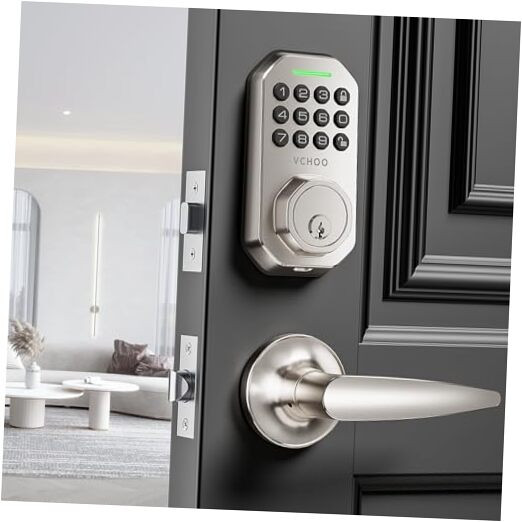 Smart Keyless Entry Deadbolt Lock with Handle for Front Door  