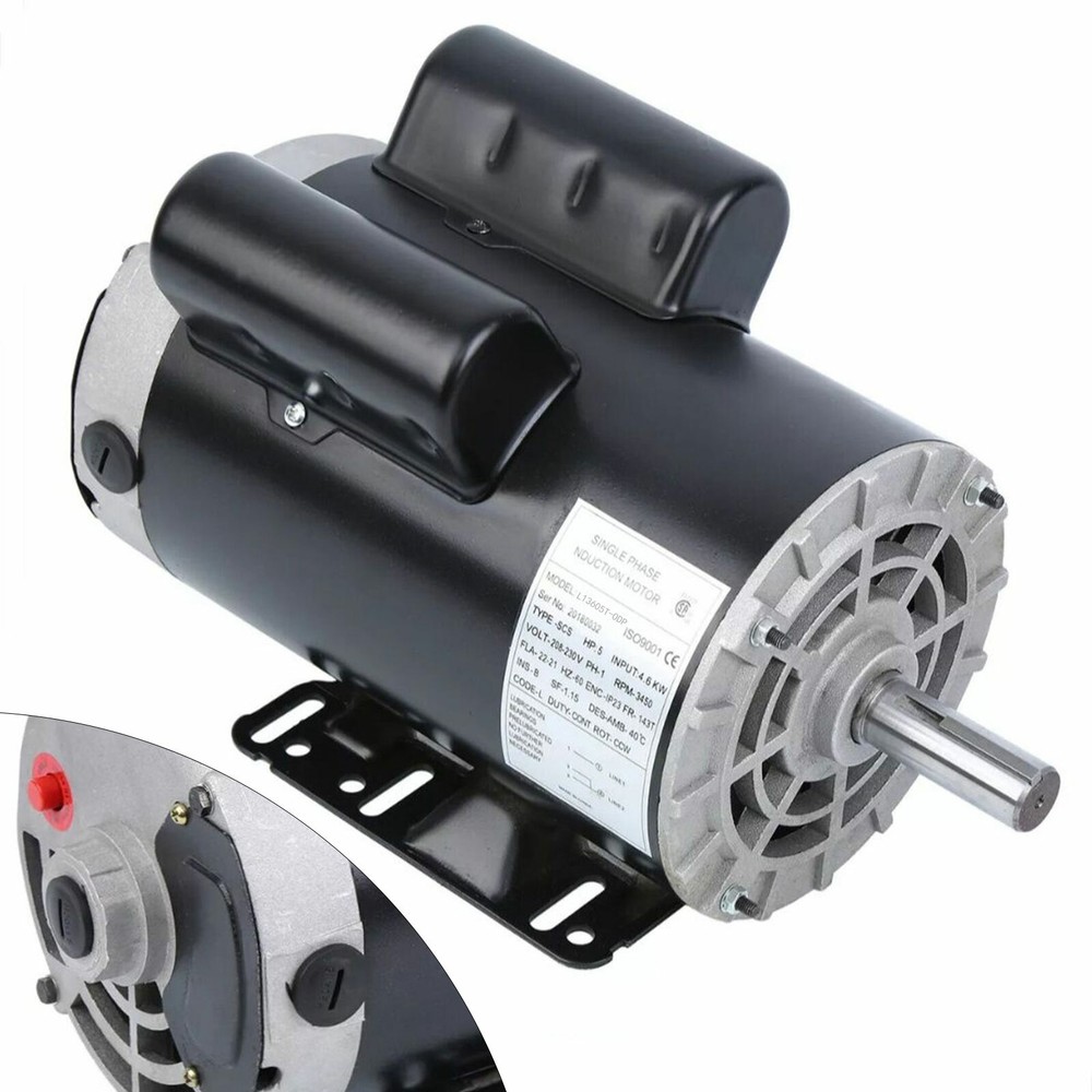 Air compressor motor replacement Electric Motor 143/5T Frame 3450RPM 7/8