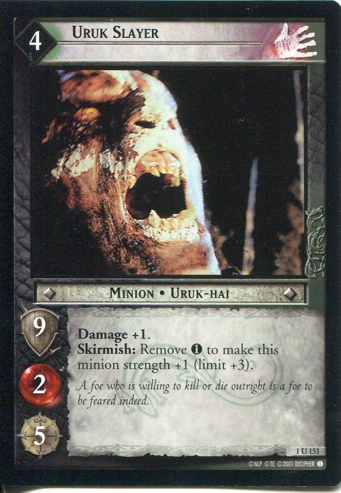 Lord Of The Rings CCG FotR Card 1.U153 Uruk Slayer