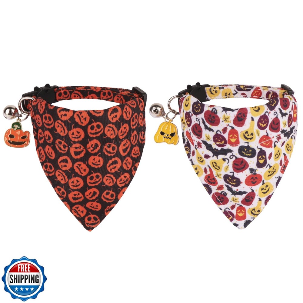 Halloween Cat Collar with Bandana Set for Kittens - 2 Pack  