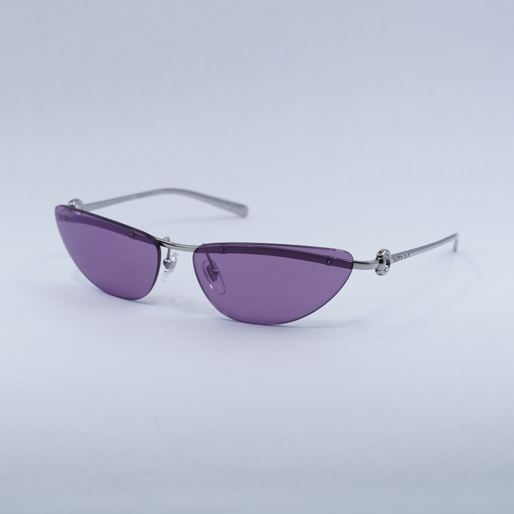 GUCCI GG1701S 003 Silver Violet 61-15-125 Authentic Designer Sunglasses New