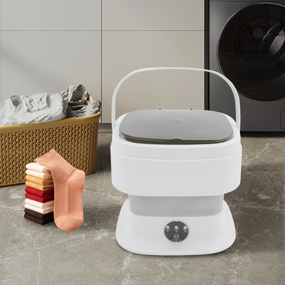 10L Portable Washing Machine Foldable Bucket Washer 320RPM 40W 2.64Gal Capacity