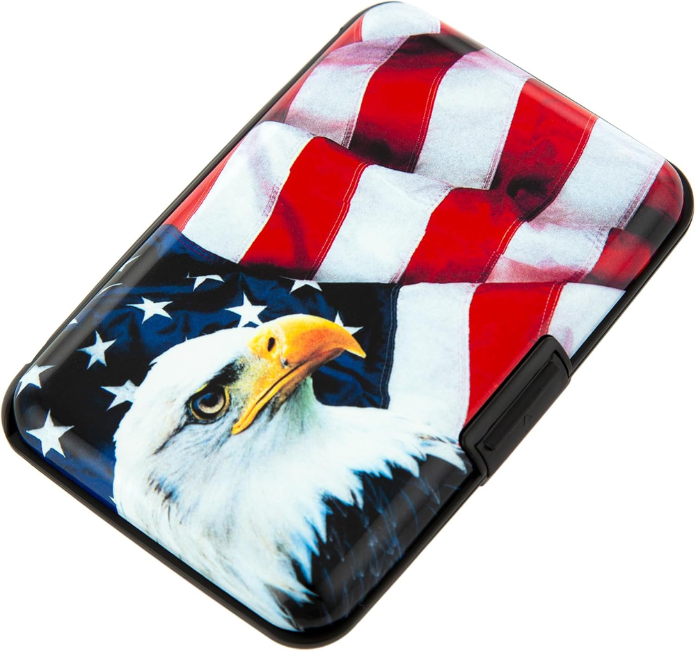 Credit Card Holder, RFID Blocking Small Metal Credit Cards Holder Wallet for Wom-image