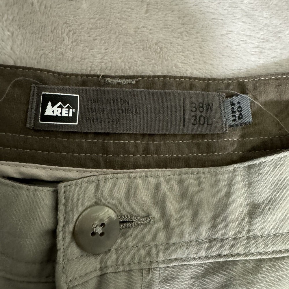 REI Men's 38x30 UPF 50+ Tan Gorpcore Lightweight Hiking Pants for Camping
