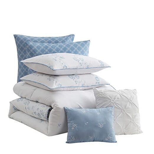 Queen Comforter Set 7 Piece Ultra Soft Fashion Printed Bedding Sets with