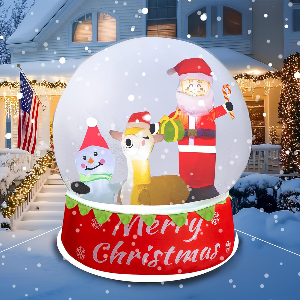 5FT Christmas Inflatable Snow Globe Santa Snowman Reindeer Outdoor Decorations