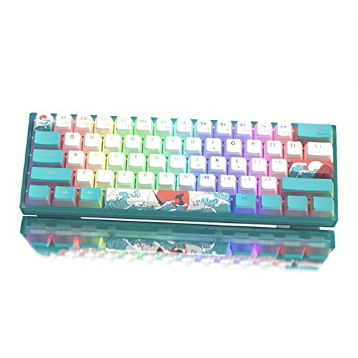 60% WK61 Mechanical RGB Wired Gaming Keyboard with Hot Blue Switches