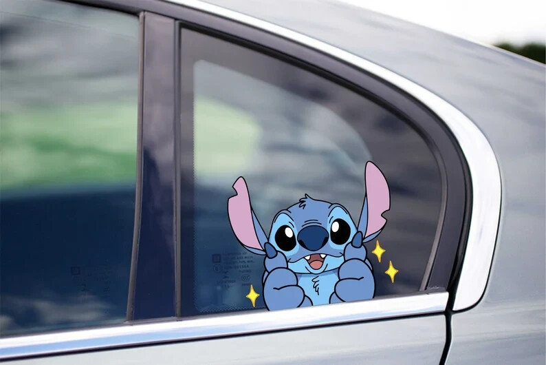 Cute Stitch Thumbs Up from Lilo and Stitch Peeking cartoon movie decal sticker