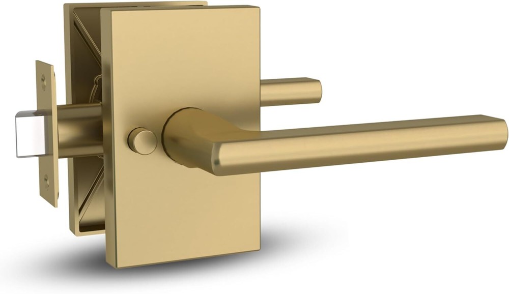 Closet Bathroom Lever Door Handle Set with Privacy Reversibility for Hallways