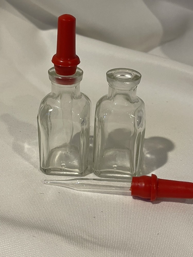 3.5 oz Glass Dropper Bottle with Rubber Squeeze Bulb and Glass Pipet ~ oils