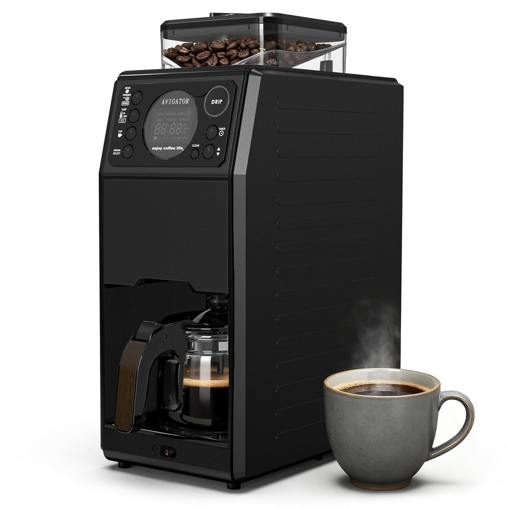 Coffee Maker with Grinder, 24H Timer Programmable 5 Cup Hot and Iced Coffee M...