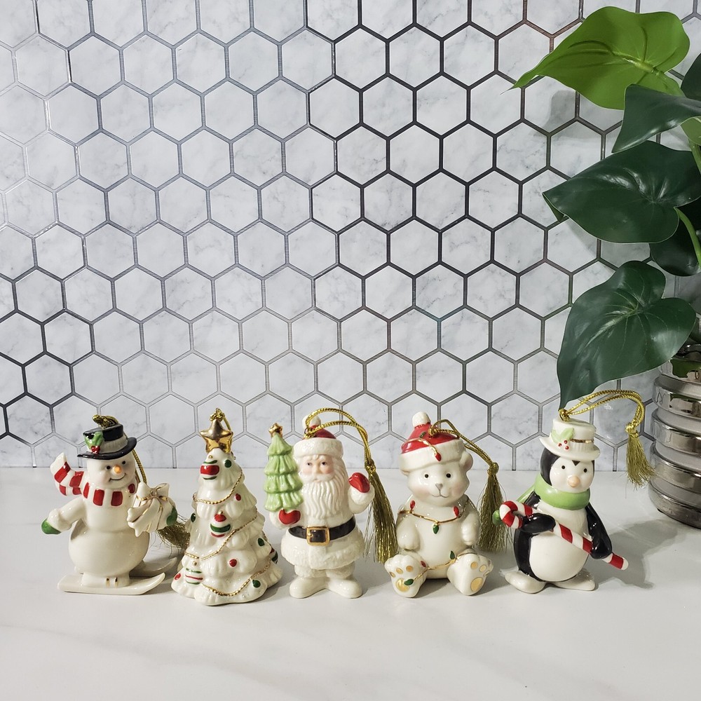 Lenox Very Merry Porcelain Christmas Ornaments Santa Tree Penguin Bear Snowman