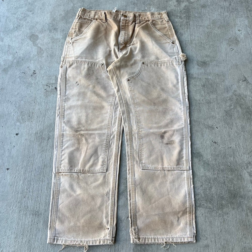 Vintage Carhartt Brown Faded Y2K Double Knee Carpenter Work Pants