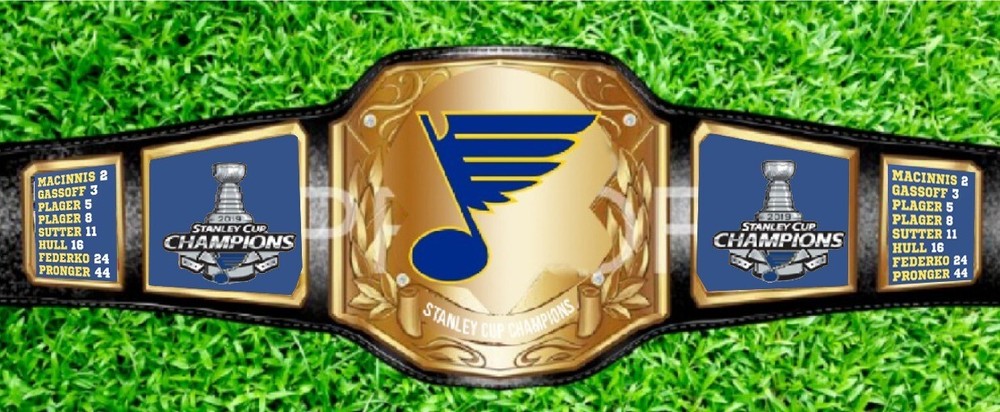 St. Louis Blues Championship Wrestling Brass 2mm Belt