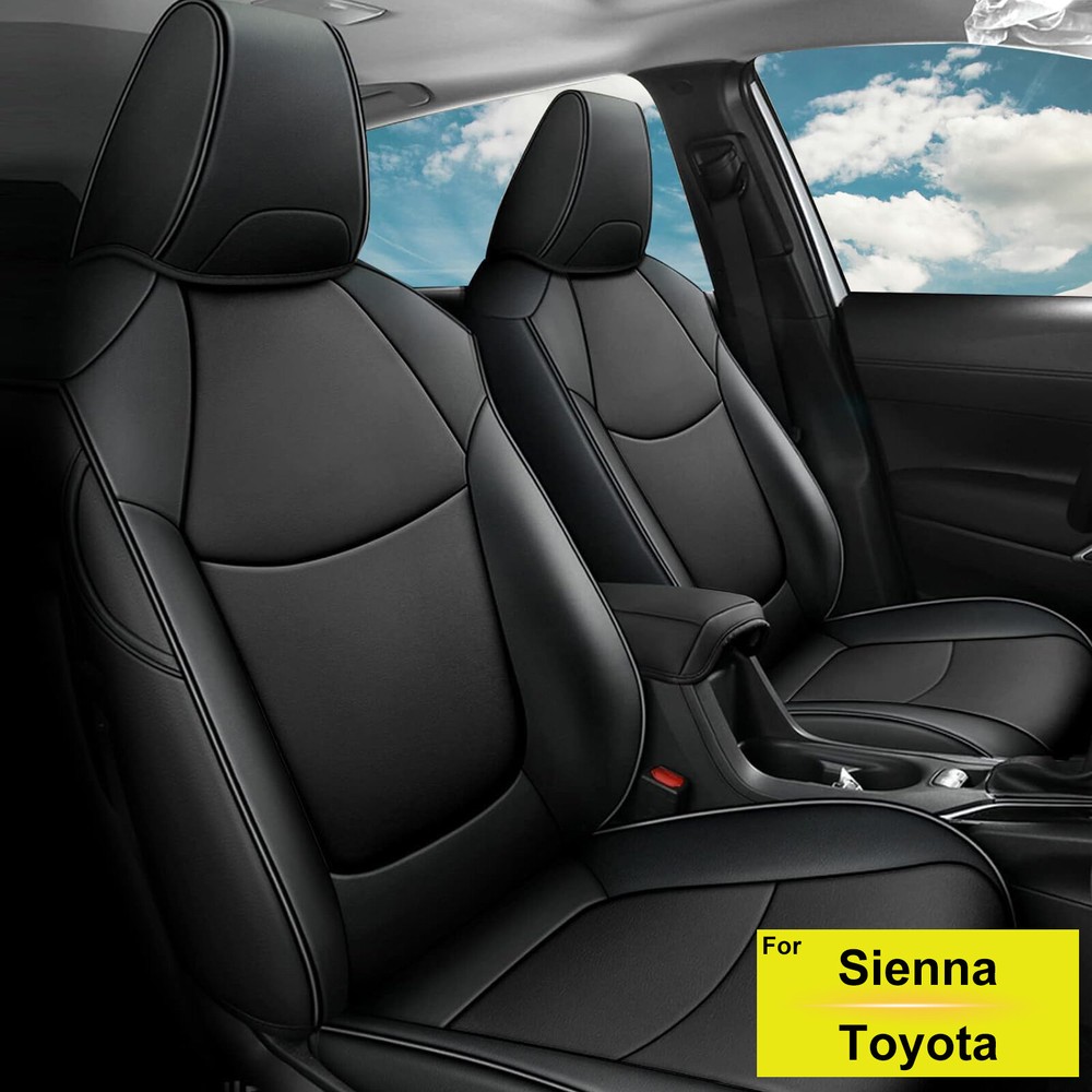 Car 8-Seat Covers Set Cushion Waterproof For Toyota Sienna LE & XLE 2021-2024