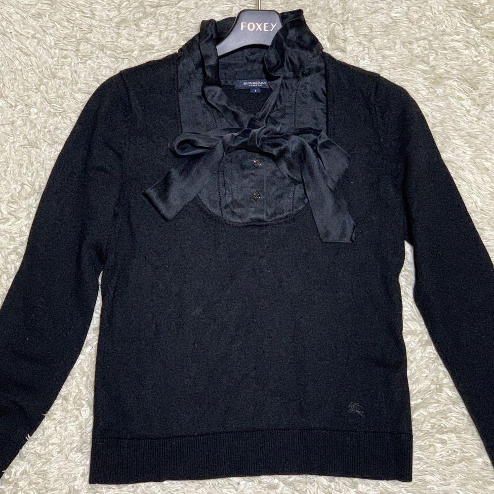 Burberry London Cashmere Silk Blouse Long Sleeve Rare Size S