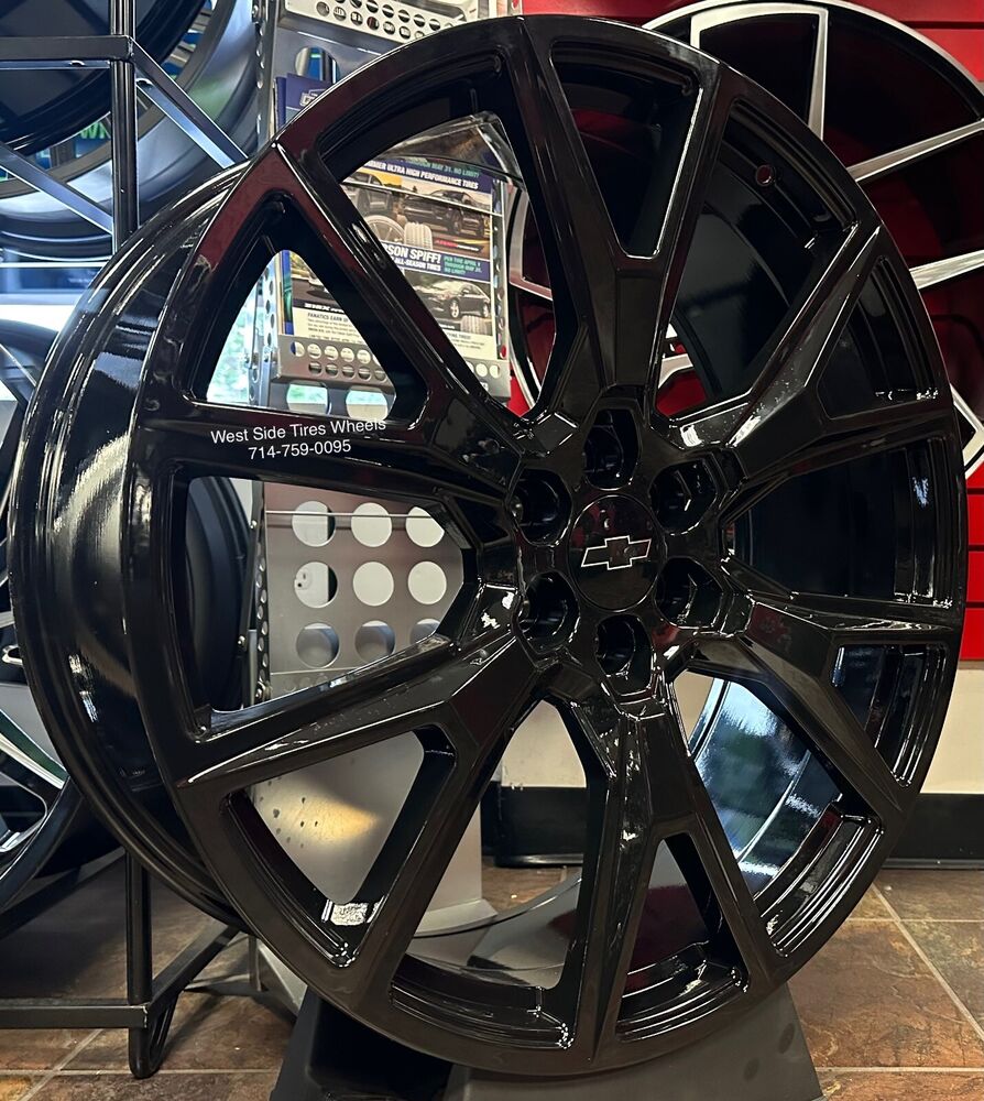 24” 2023 CHEVY Silverado Tahoe Y SPOKE BLACK Wheels Sierra Yukon Escalade RAM