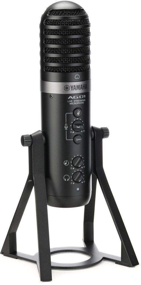 Yamaha AG01 USB Condenser Mic for Livestreaming in Sleek Black Design