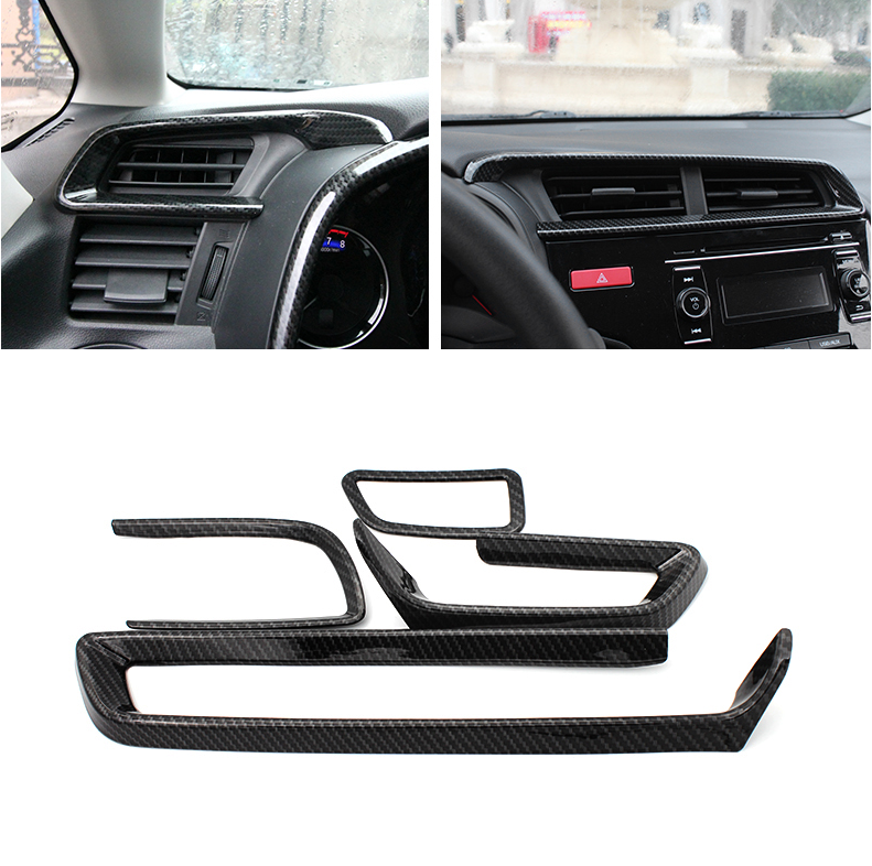 Central Console Air Outlet Vent Frame For Honda Fit/Jazz 14-20 ABS Carbon Fiber