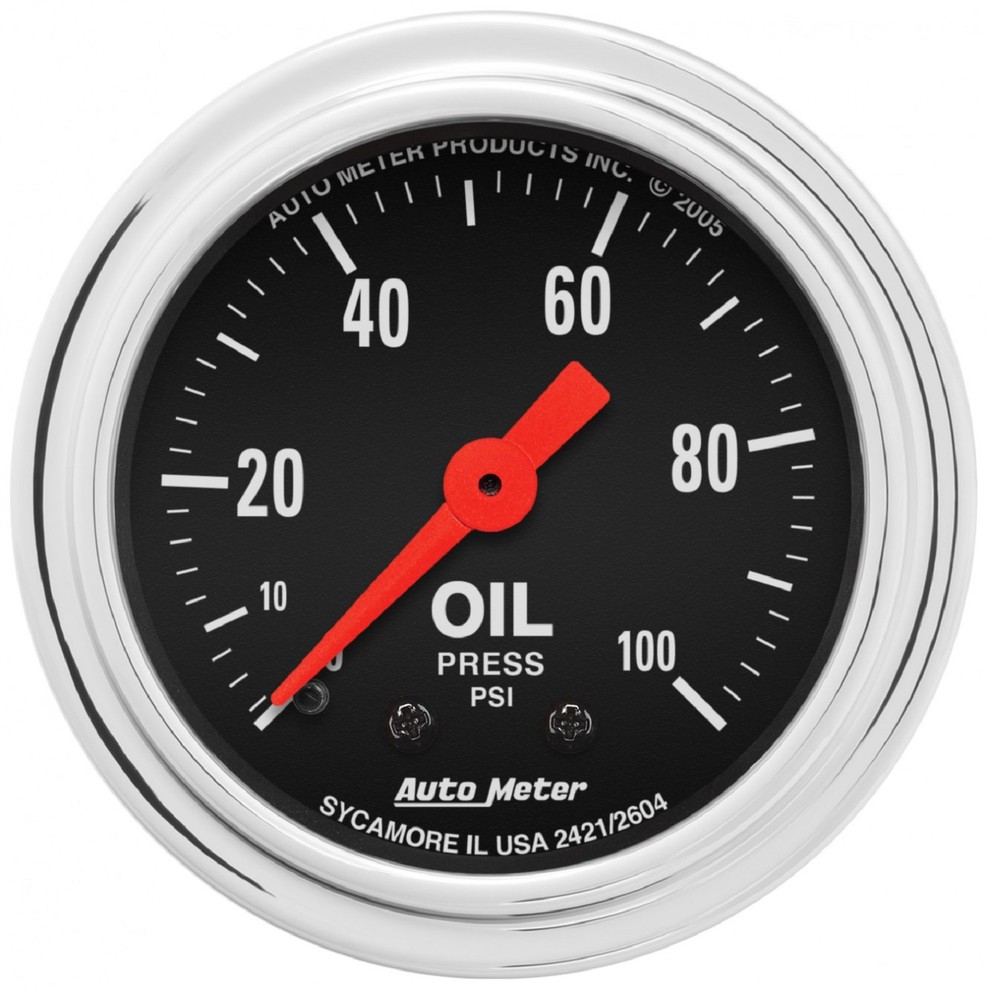 AutoMeter 2421 0-100 PSI Oil Pressure Gauge for Vehicle Monitoring