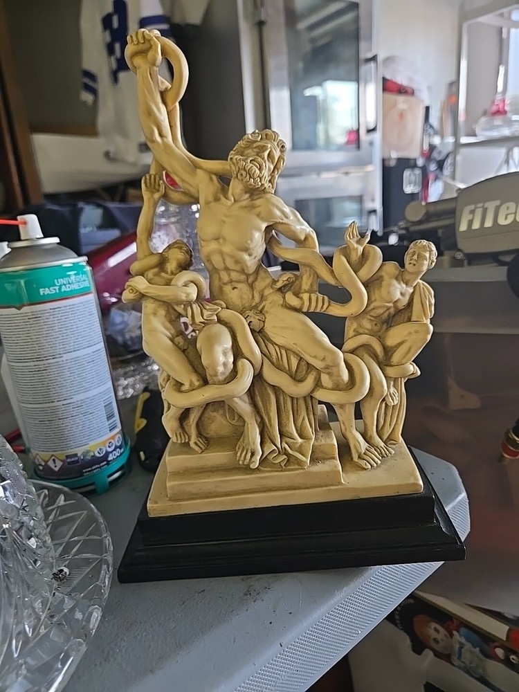 G Ruggeri Statue Sculpture Greek God  Vintage Italy Marble Base 11