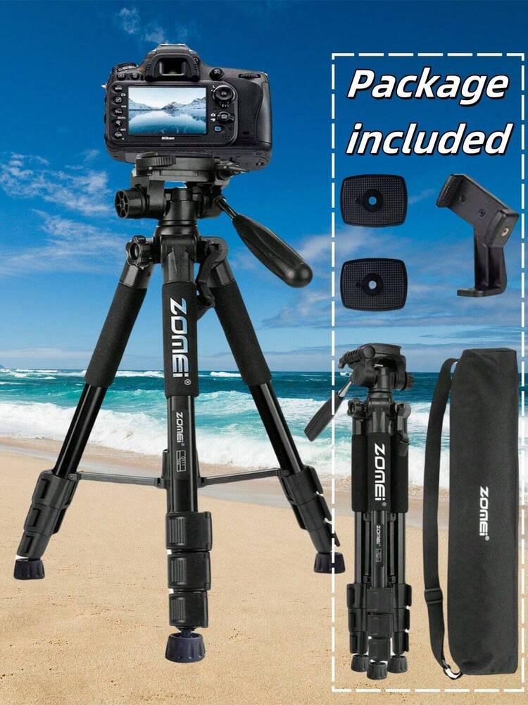 Professional 55inch Aluminum Camera Tripod With Quick Release Plate & T-Shape Ph