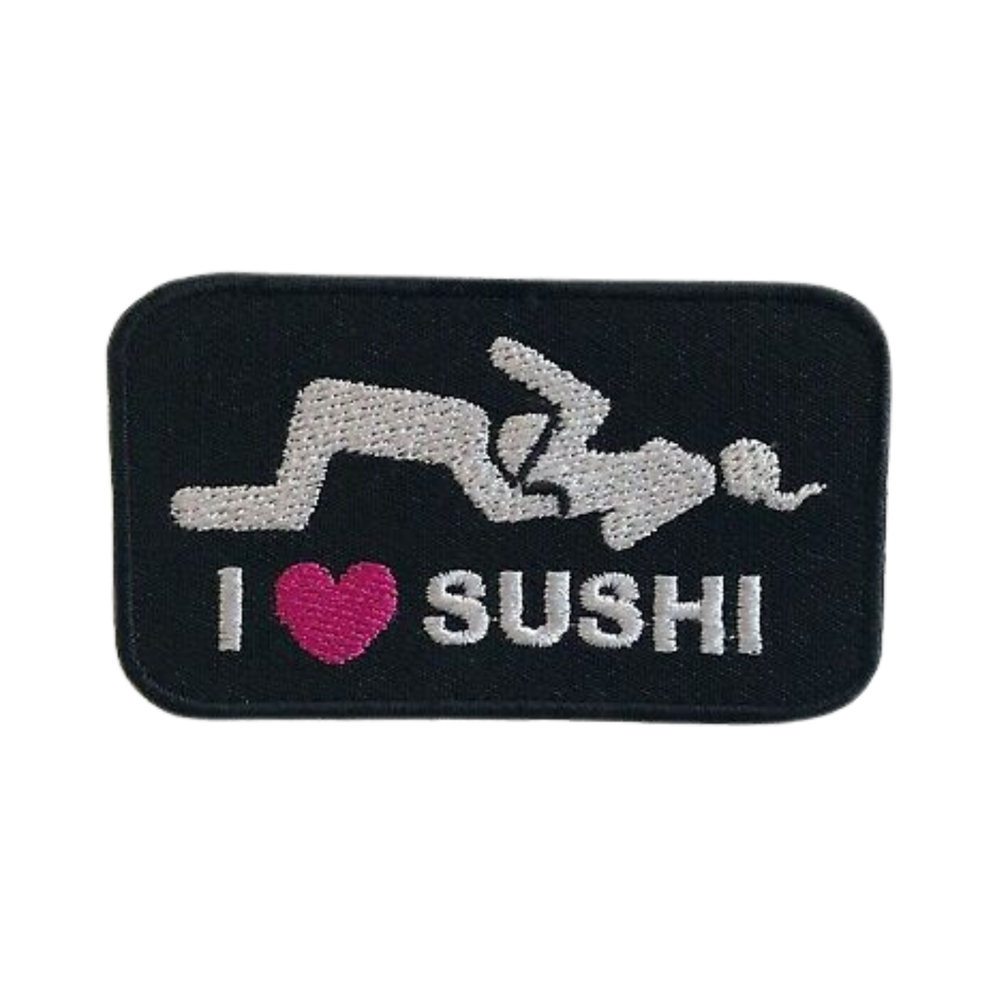 I Love Sushi Badge Embroidery Patch for Jackets and Clothes Applique Iron On