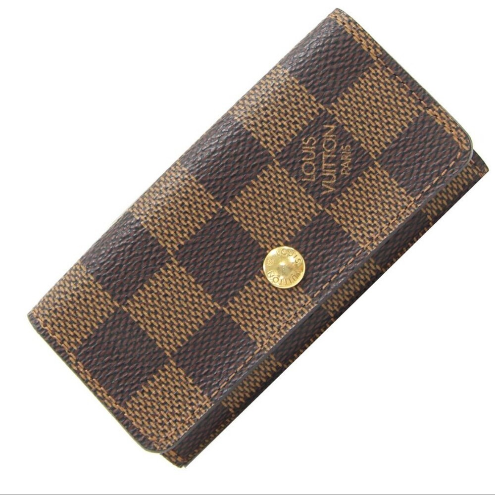Louis Vuitton Multicles 4 Key Case Holder Damier Ebene Leather Authentic
