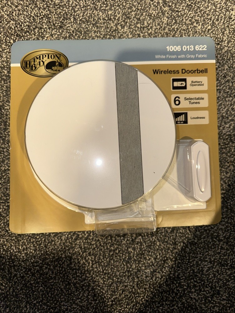 Hampton Bay Wireless Doorbell Kit in White and Gray with Battery Operation
