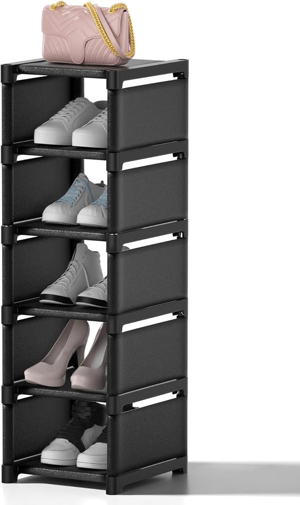 6-Tier Adjustable Narrow Shoe Rack Sturdy Easy Assembly Organizer